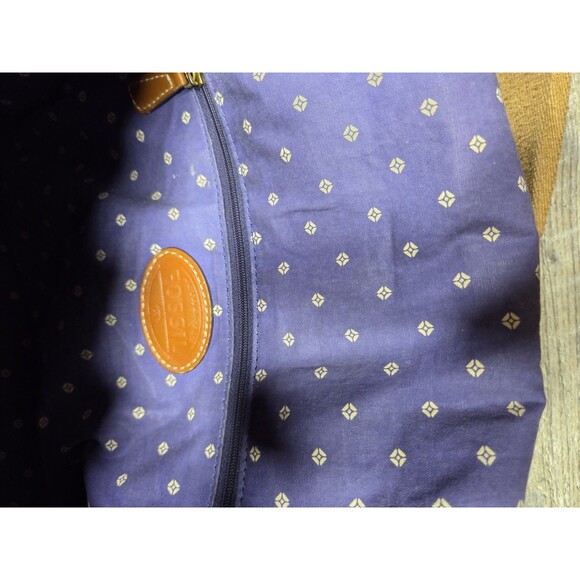 Fossil Crossbody Navy Blue Bag Colored Floral Print Coated Canvas Colorful - Picture 11 of 16